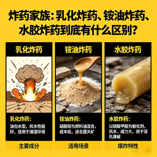 泉州炸药家族：乳化炸药、铵油炸药、水胶炸药到底有什么区别？